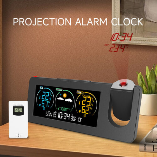 180° LED Rotating Projection Alarm Clock Weather Forecast Temperature and Humid - Picture 14 of 17