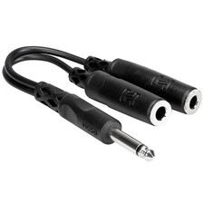 Hosa YPP-111 1/4 in TS to Dual 1/4 in TSF Y Cable