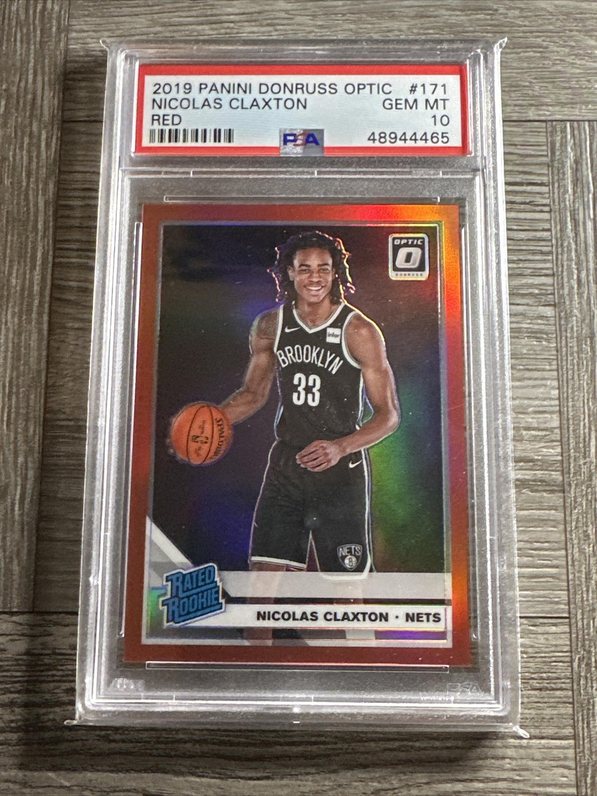 2019 Panini Donruss Optic #171 Nicolas Claxton Rated Rookie RC Red /99 PSA 10