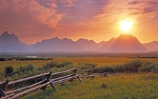 Landscape photography sunset nature plants mountains Custom Gaming Mat Desk