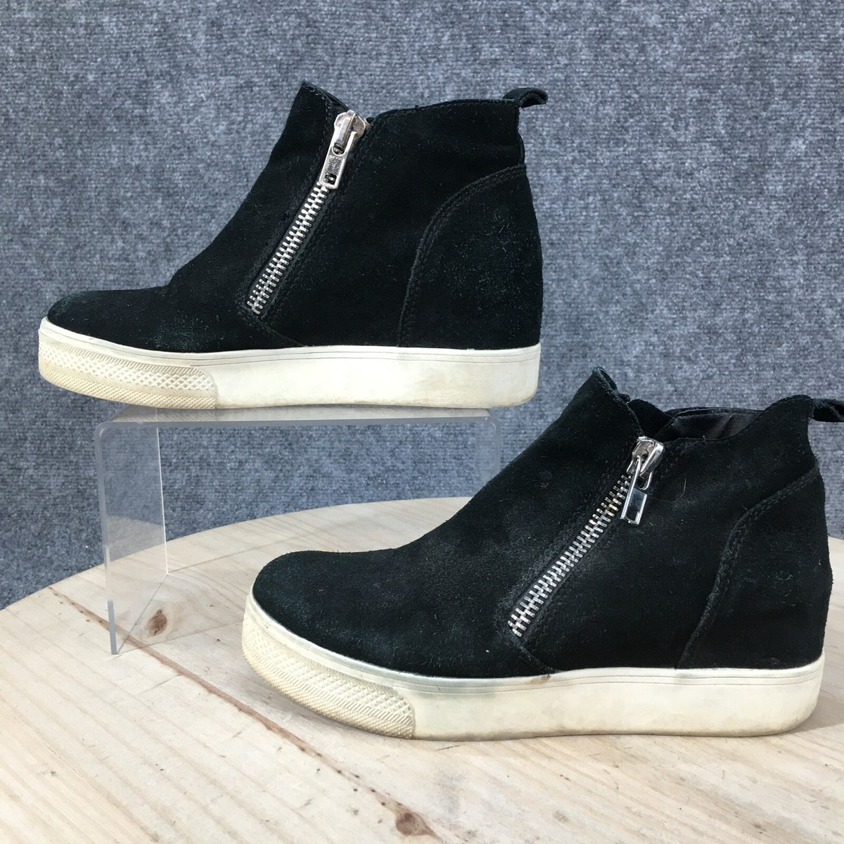 Steve Madden::ワンピース:M[RESALE] Steve Madden Shoes Studded Wedge Heels Open Toe Black & Gold