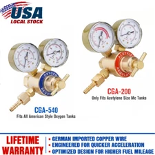 SPARKWHIZ Oxygen and Acetylene Regulators Welding Gas Gauges Pair CGA540 CGA200