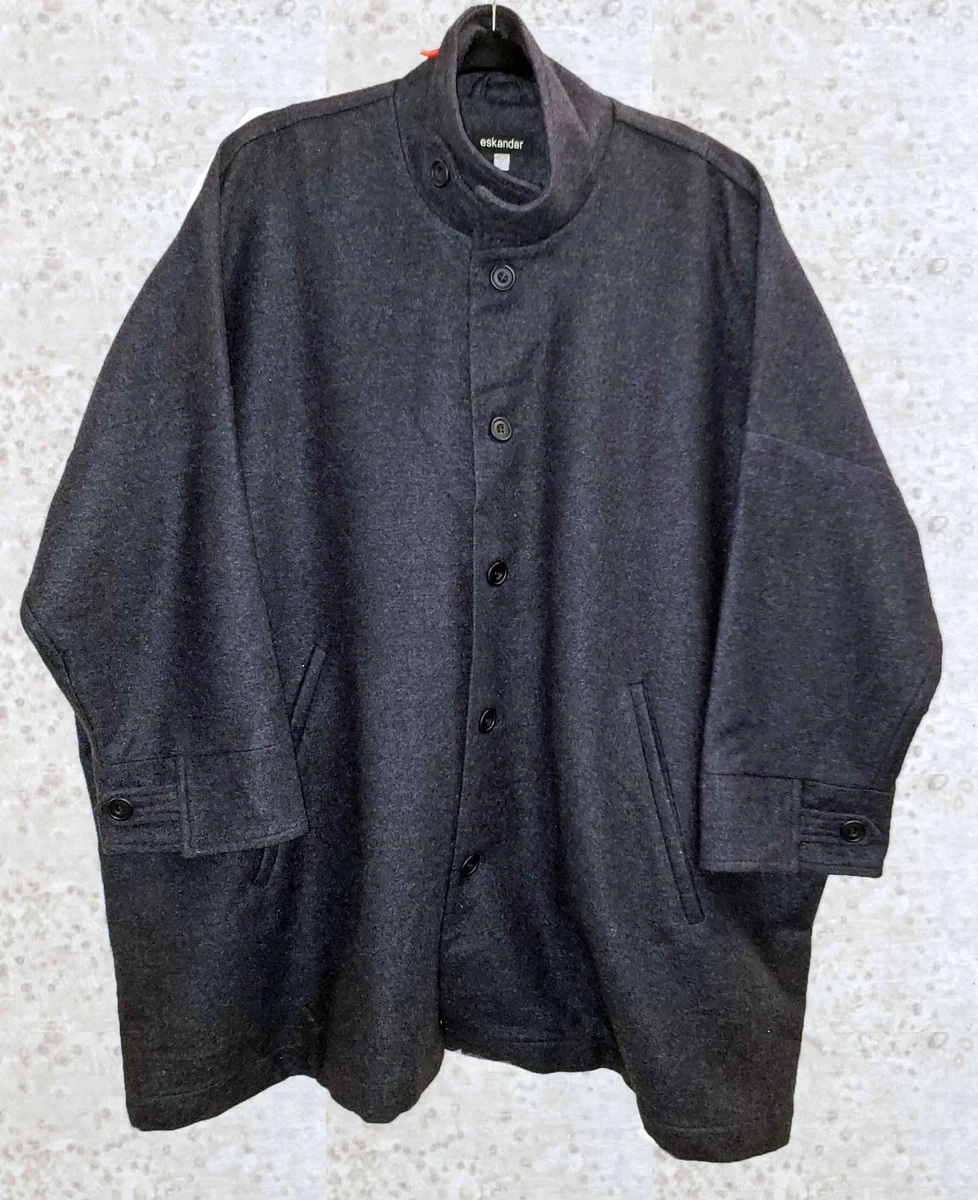 Eskandar 100% cashmere coat oversized charcoal gray Brand NEW $3895