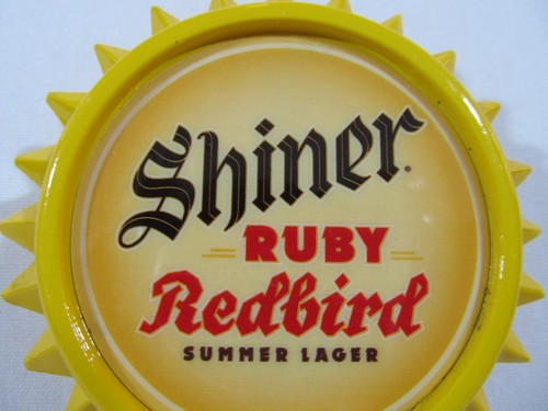 Shiner Ruby Redbird Summer Lager SUN Beer Tap Handle Spoetzl Brewery, Texas - Picture 5 of 9