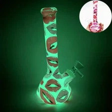 Silicone Luminous Water Pipe, 7.5" Flaming Lips Theme Luminous Silicone Smoking