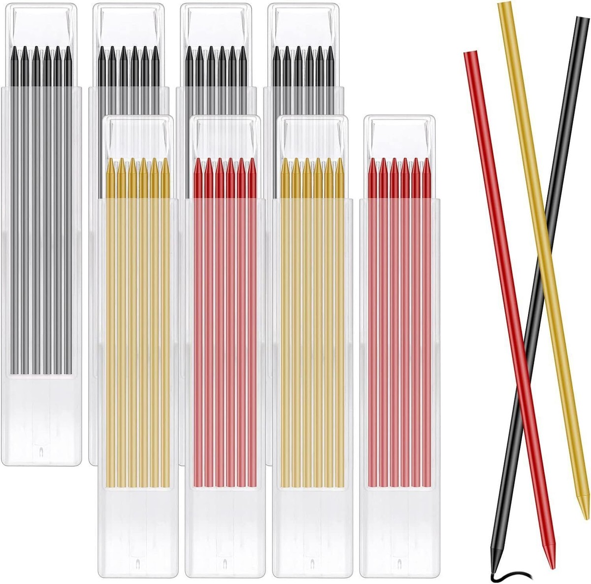 48-Pack 2.8mm Deep Hole Tracer Pencil Refills – 120mm Long, Smooth Writing, Break-Resistant – For Woodworking, Construction, Jewelry, And Carving