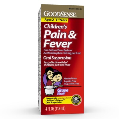 GoodSense  Children's Pain & Fever Bubblegum Flavor