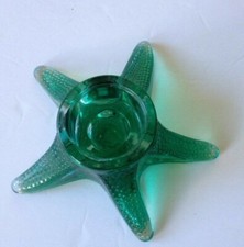Starfish Glass Tea Light Votive Candle Holder Blue Green Ocean Nautical