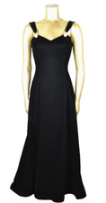 VINTAGE JESSICA McCLINTOCK 4 Gorgeous Black Velvet Princess Gown Jeweled Strap