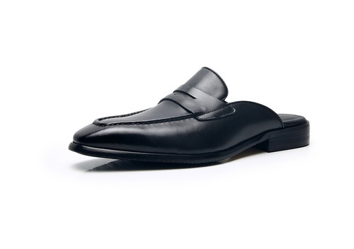 British Closed Toe Slip on Mules Slippers Real Leather Men's Driving Flats Shoes - Picture 13 of 26