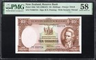 New Zealand 10 Shillings P158d 1960-67 PMG58 Choice aUNC Banknote CAPTAIN COOK