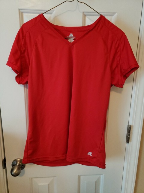 Russell Women Athletic Red T-Shirt Size XL 100% Polyester | eBay