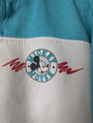 Vintage Mickey Mouse Crew Neck Disney Wear Sweater Sweatshirt Quarter Button L - Picture 2 of 11