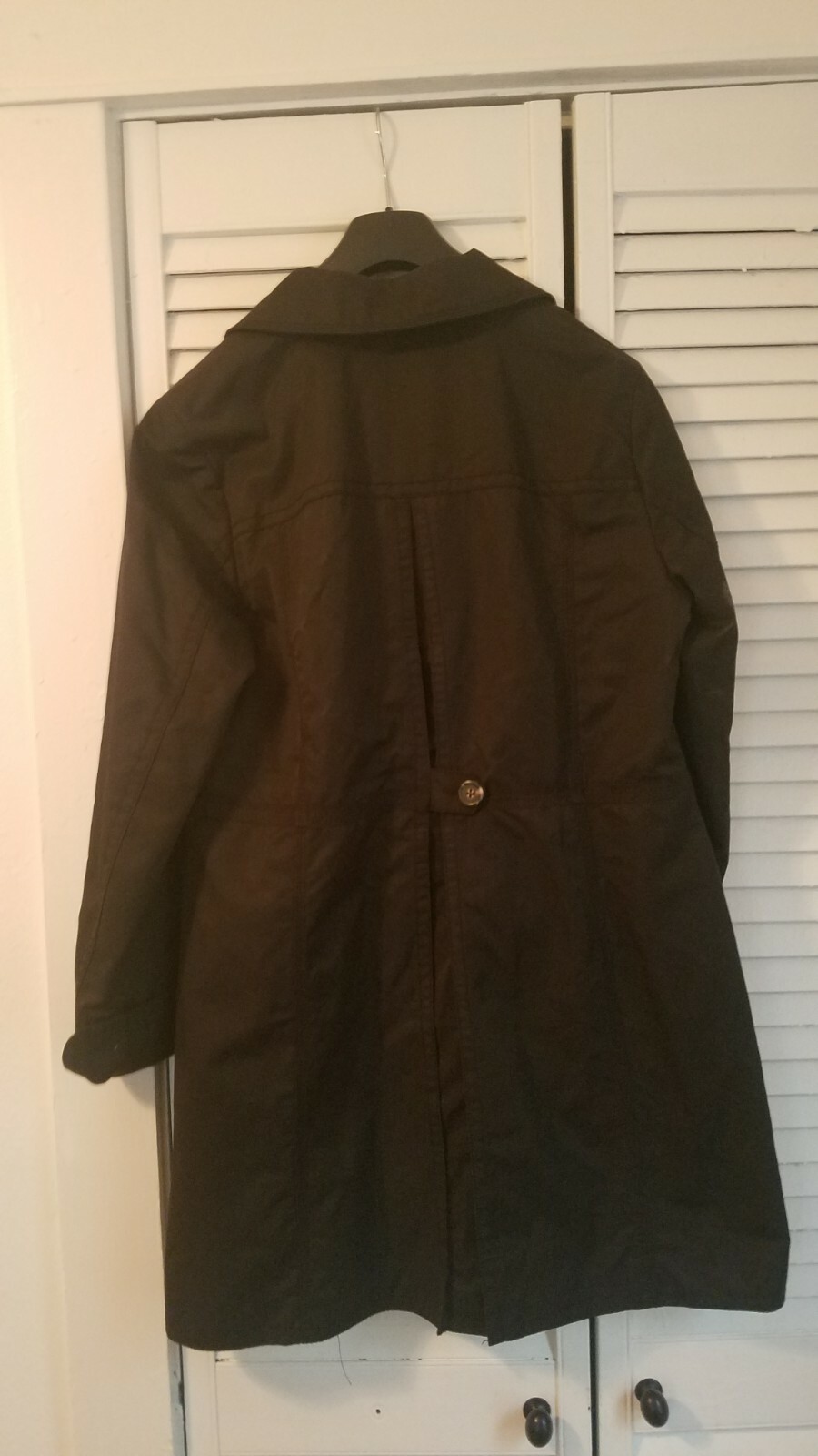 Eddie Bauer Black Trench Raincoat Medium Gem