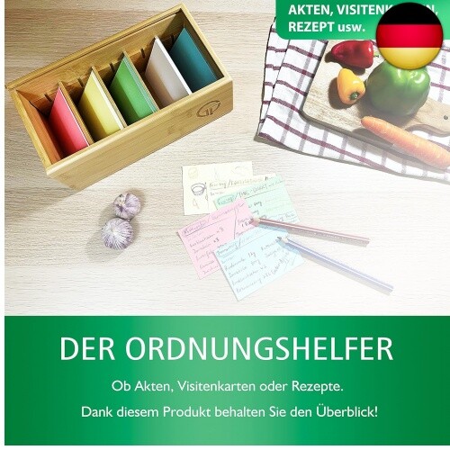 GP Get Productive Karteikasten für 1000 DIN A7 Karteikarten, inkl. 4 - Bild 6 von 7