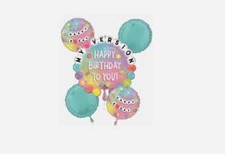 Happy Birthday to You My Version 5 Balloon Bouquet Green Pink Purple 25"x26"