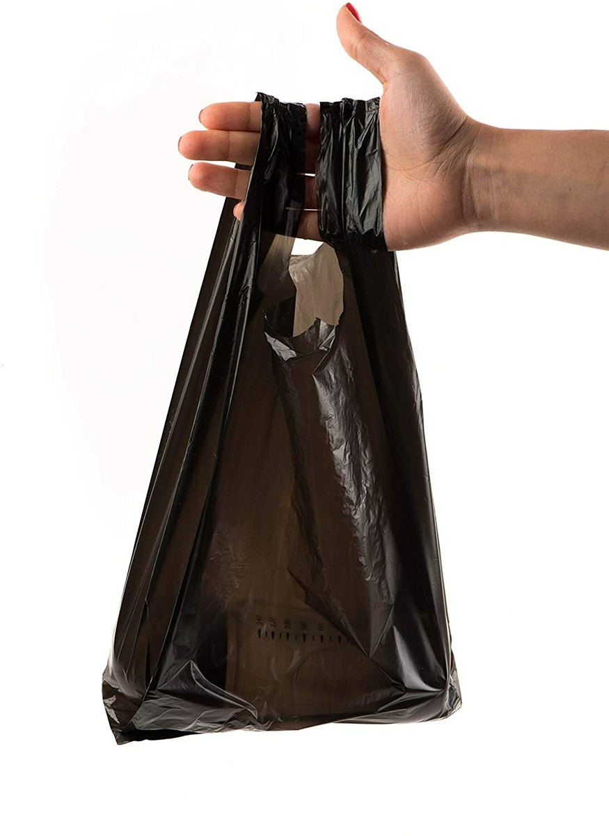 Retail Shopping Black Plastic Bags Bulk Wholesale Merchandise Bag