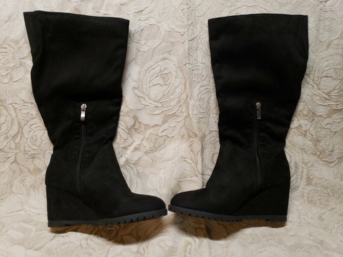 journee collection parker women's knee high wedge boots