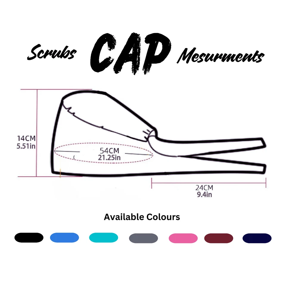 Surgical Scrub Cap Doctor Nurse Kitchen Saloon Cotton Hat Adjustable Ot Cap - Image 2 of 2