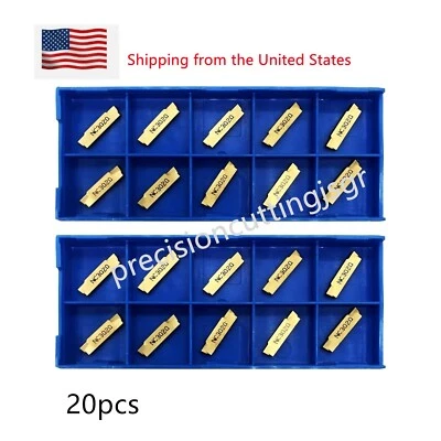 ZHOUZIMI 20 Pcs Carbide Inserts MGMN200-G for MGEHR/MGIVR Grooving Cut-Off Tool Holder
