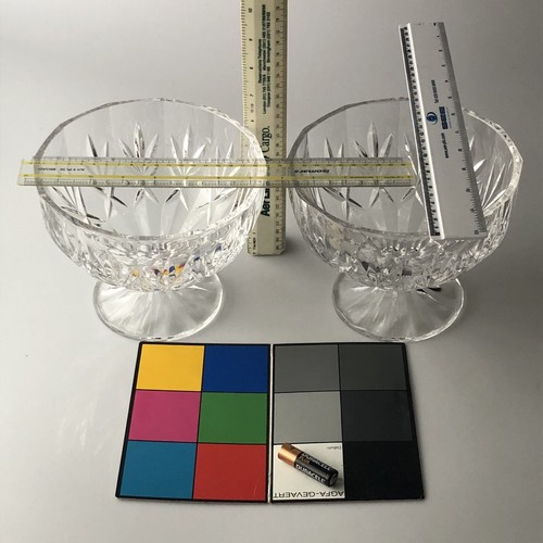 Vintage Heavy Cut Glass Pedestal Fruit Bowls X2 Excellent Condition Bin16 - Picture 16 of 24