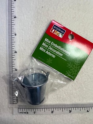 Metal Bucket ArtMinds Tiny Treasures Christmas Mini Decor Miniature