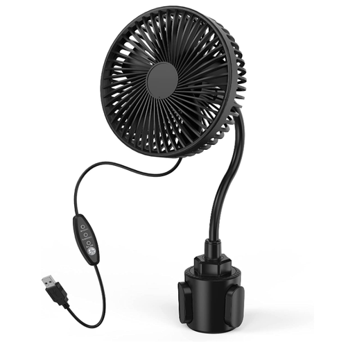 6" USB Car Fan Mounted in Cup Holder For Car-Truck-RV With FREE USB PLUG - Picture 2 of 6