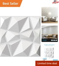 Stylish Matt White PVC Diamond Wall Panels - 33 Tiles for Elegant Interiors