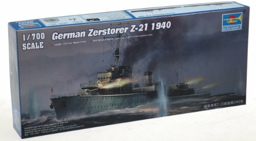 German Destroyer Zerstorer Z-21 1940 Battleship Plastic Kit 1:700 Model 5792 - Picture 1 of 2