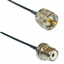 TIMES® LMR100 PL259 UHF MALE to SO239 FEMALE BULKHEAD Coaxial RF Pigtail Cable