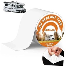  RV Roof Sealant Tape Camper Roofing Repair Tape, 6 Inch 6 Inch X 50 Foot White