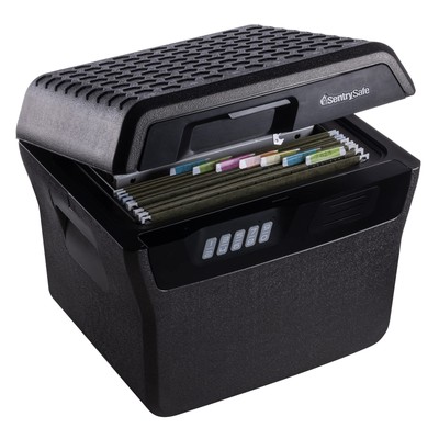 SentrySafe Charcoal Gray Waterproof and Fireproof Safe, Lock Box with Keypad...