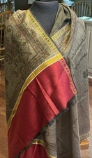 Nazakat Woven Shawl Wrap Scarf Bohemian Hippie NEW From India 36” x 72” (a)