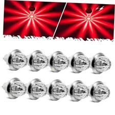 10 Pcs 3/4 inch LED Watermelon Side Marker Dual Function Strobe  Marker Red