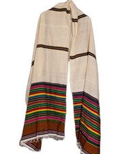Large Ethiopian Handwoven Colorful Unisex organic Cotton Scarf, Shawl, Head Wrap
