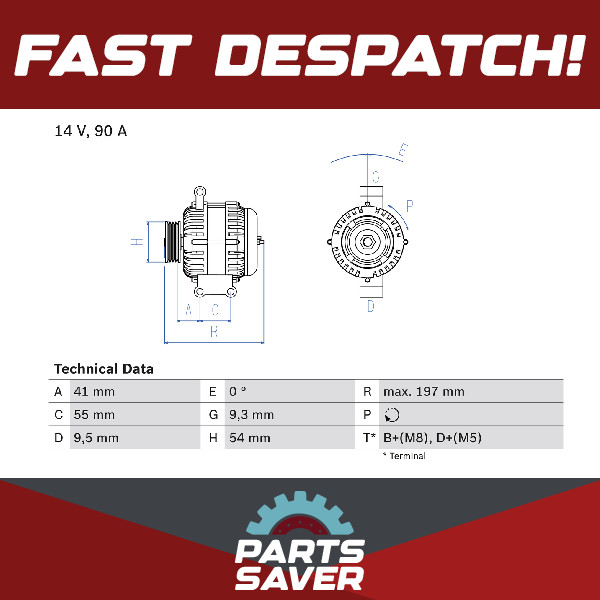 Alternator 0986048771 Bosch 46823547 51784845 51787209 51805800 51854910 Quality