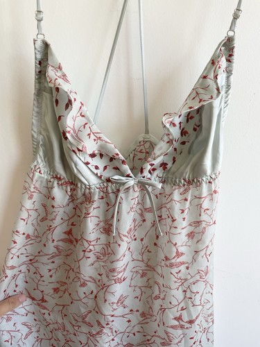 Vintage Victoria Secret Babydoll Bird Print Slip Dress Nightie Size Small - Picture 2 of 7