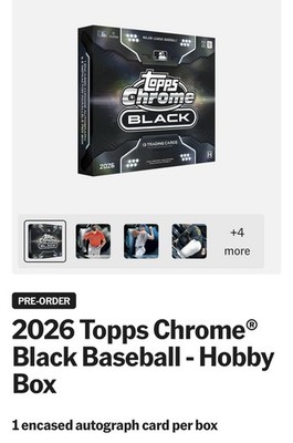 2026 Topps Chrome Black Baseball Hobby Box *PRESALE* SEALED