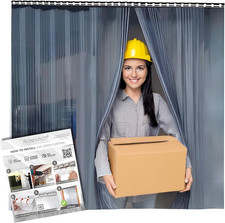 Clear Kit PVC Smooth Plastic Strip Door Curtain 3X7 Ft. 36X84.2 In Standard Cl
