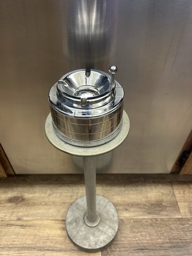 Vtg HARPER AUT-O-OUT MCM REMOVABLE CHROME METAL CIGARETTE ASHTRAY w METAL STAND - Picture 14 of 20