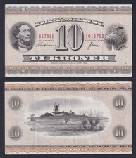 Denmark Banknote 10 Kroner (1970-1971) P.-44ae BB+/VF+