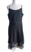 Black Embroidered Appraisal Sundres Vintage s Size 14