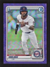 2020 Bowman Draft #BD-94 Chrome Purple Alerick Soularie #/250 SN Minnesota Twins