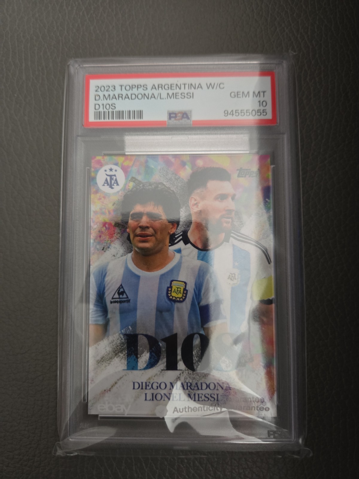 2023 Topps Argentina World Cup  Maradona Leo Messi D10s Psa 10  Great Card view 10