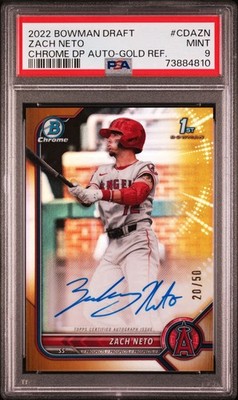2022 Bowman Draft - Chrome Draft Pick Autographs Zach Neto Gold Refractor /50 