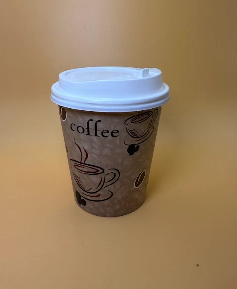 White Dome Lid for 10-24 Oz Paper Hot Cups, 200pcs, fold back open, hot drink - Image 3 of 4