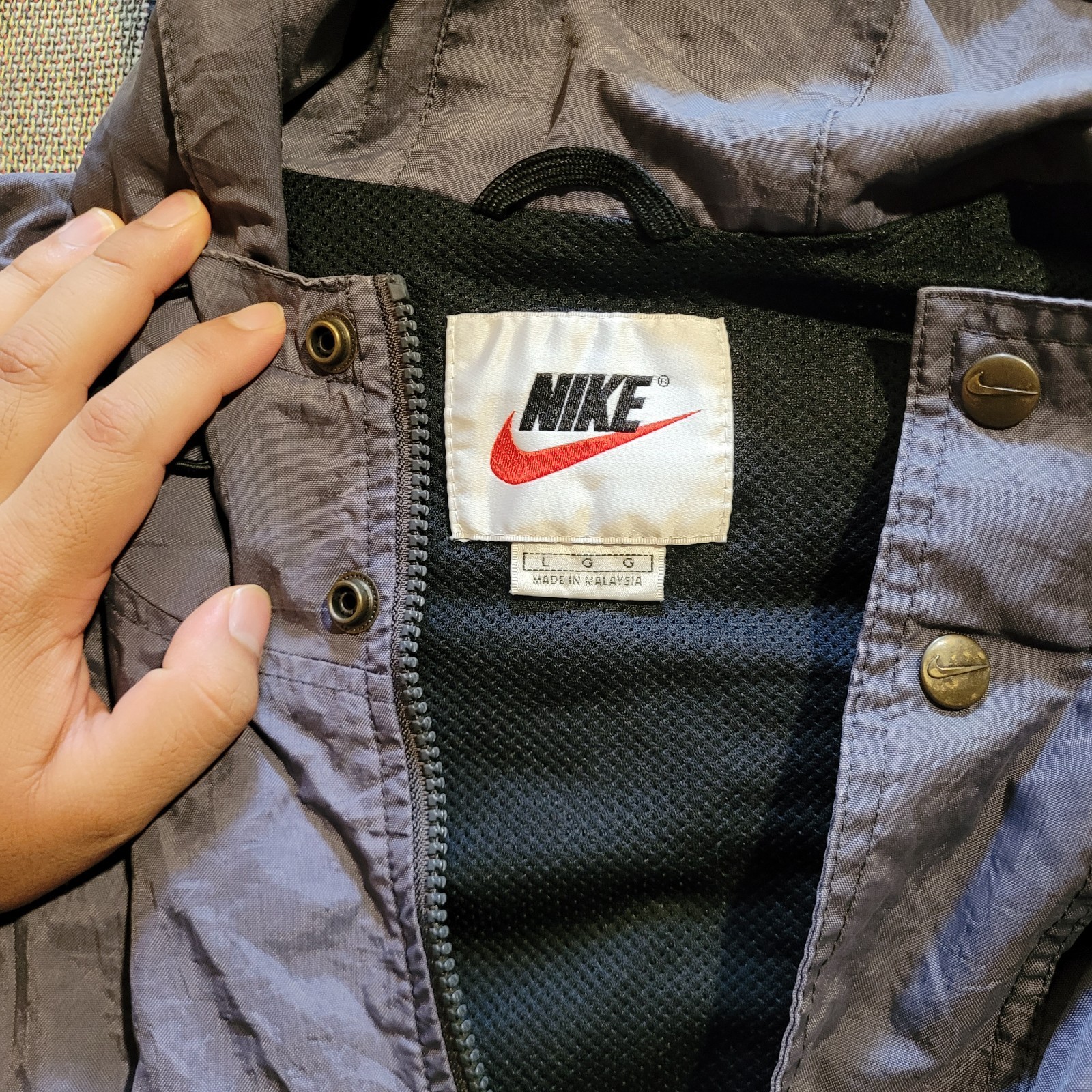 SACAI X NIKE Giacca Nike uomo vintage maniche ritagliate blu navy