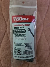 Hyper Tough 4-inch Cable Ties, 10 Bags, Black/White, New, UL