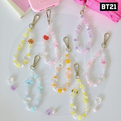 BTS BT21 Official Goods BABY PEARL BEADED KEYRING + Tracking Number