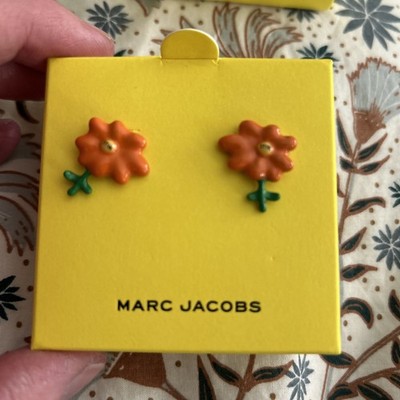 Neu mit Etikett Marc Jacobs Blume Ohrringe orange Gänseblümchen Ohrstecker Gänseblüm